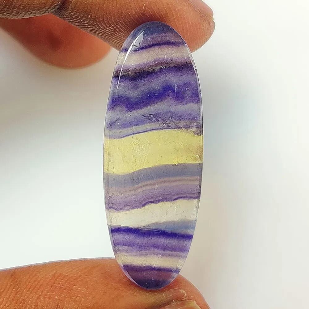 19.97 Ct Natural Multicolor Fluorite Oval Cab, Brazil